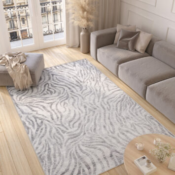 Dywan Valley Szary Abstrakcyjny Paski Zebra