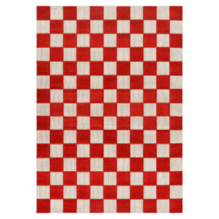 Dywan Zewnętrzny Checker Kremowy Czerwony