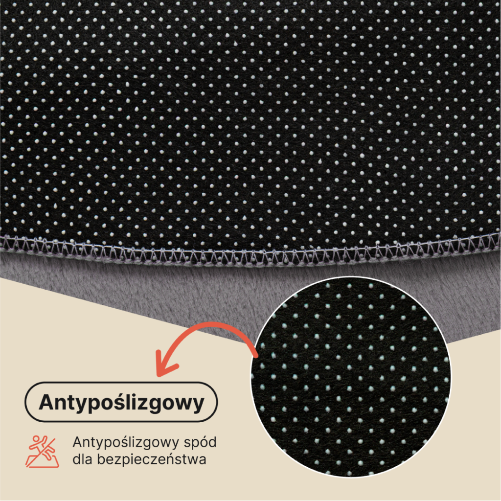 Dywan Lumi Okrągły Ciemny Szary Antypoślizgowy
