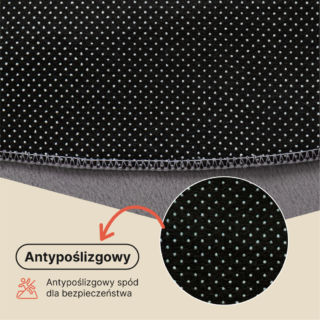 Dywan Lumi Okrągły Ciemny Szary Antypoślizgowy