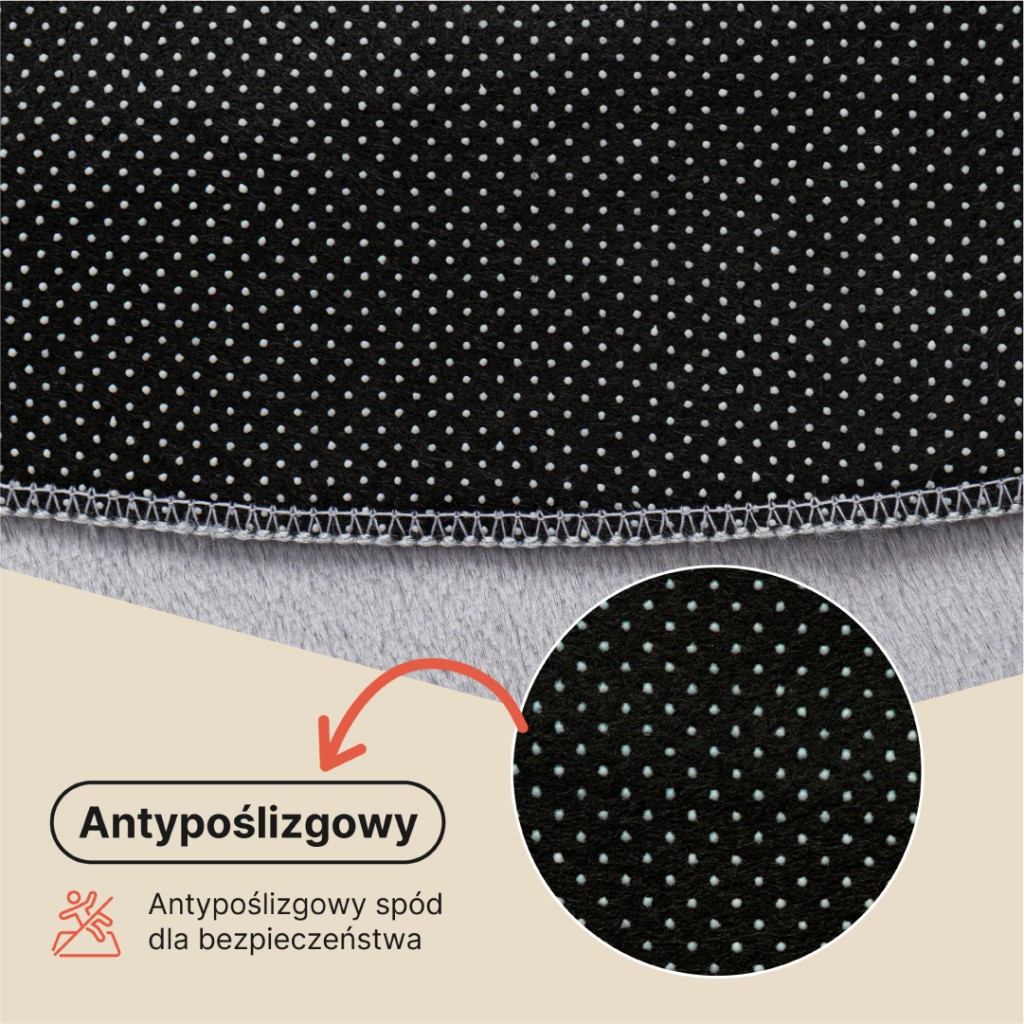 Dywan Lumi Okrągły Jasny Szary Antypoślizgowy