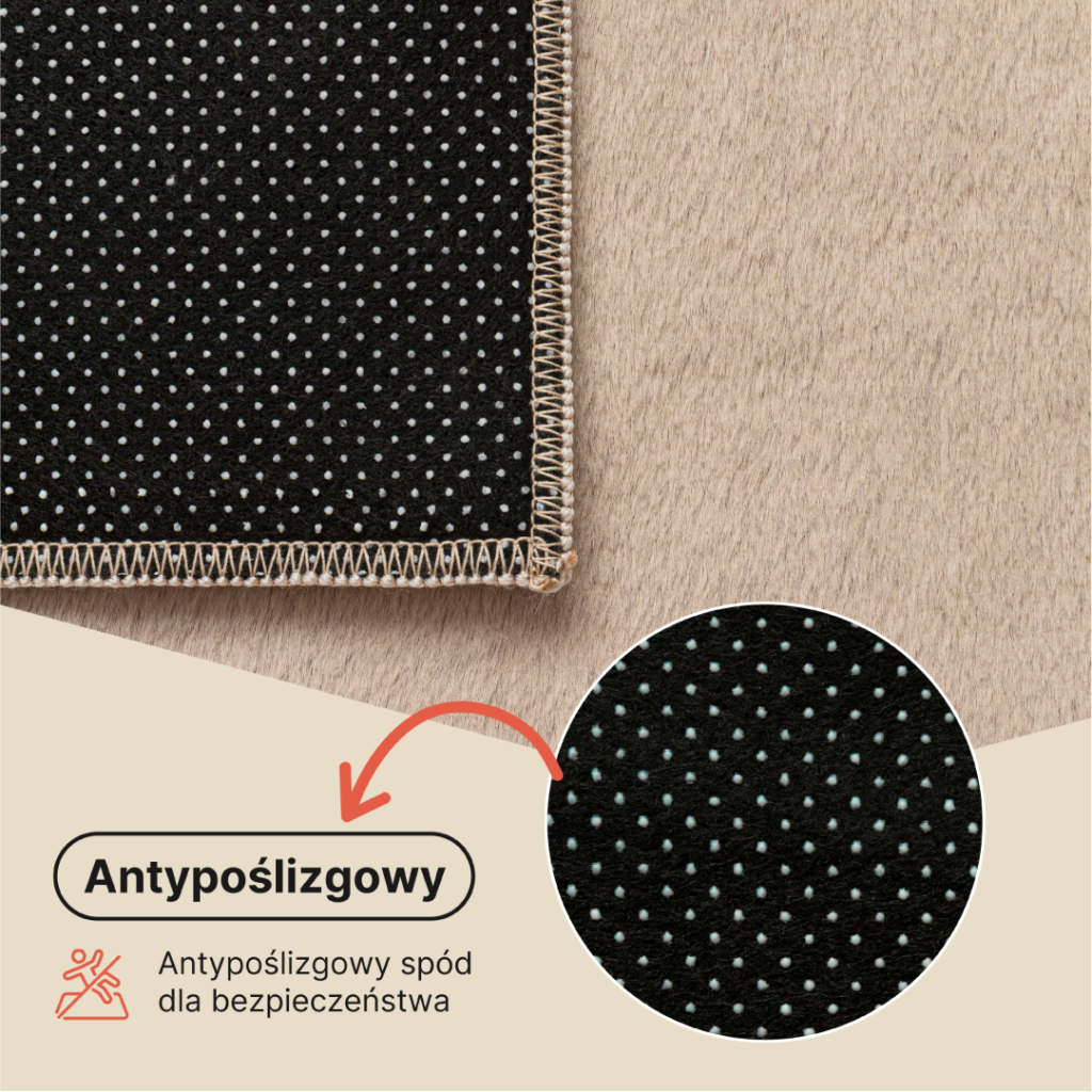 Dywan Lumi Kwadratowy Brązowy Antypoślizgowy