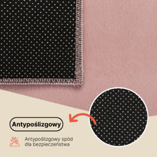 Dywan Lumi Kwadratowy Różowy Antypoślizgowy