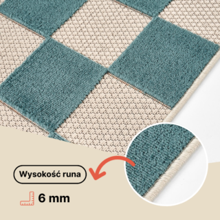 Dywan Zewnętrzny Checker Kremowy Czerwony