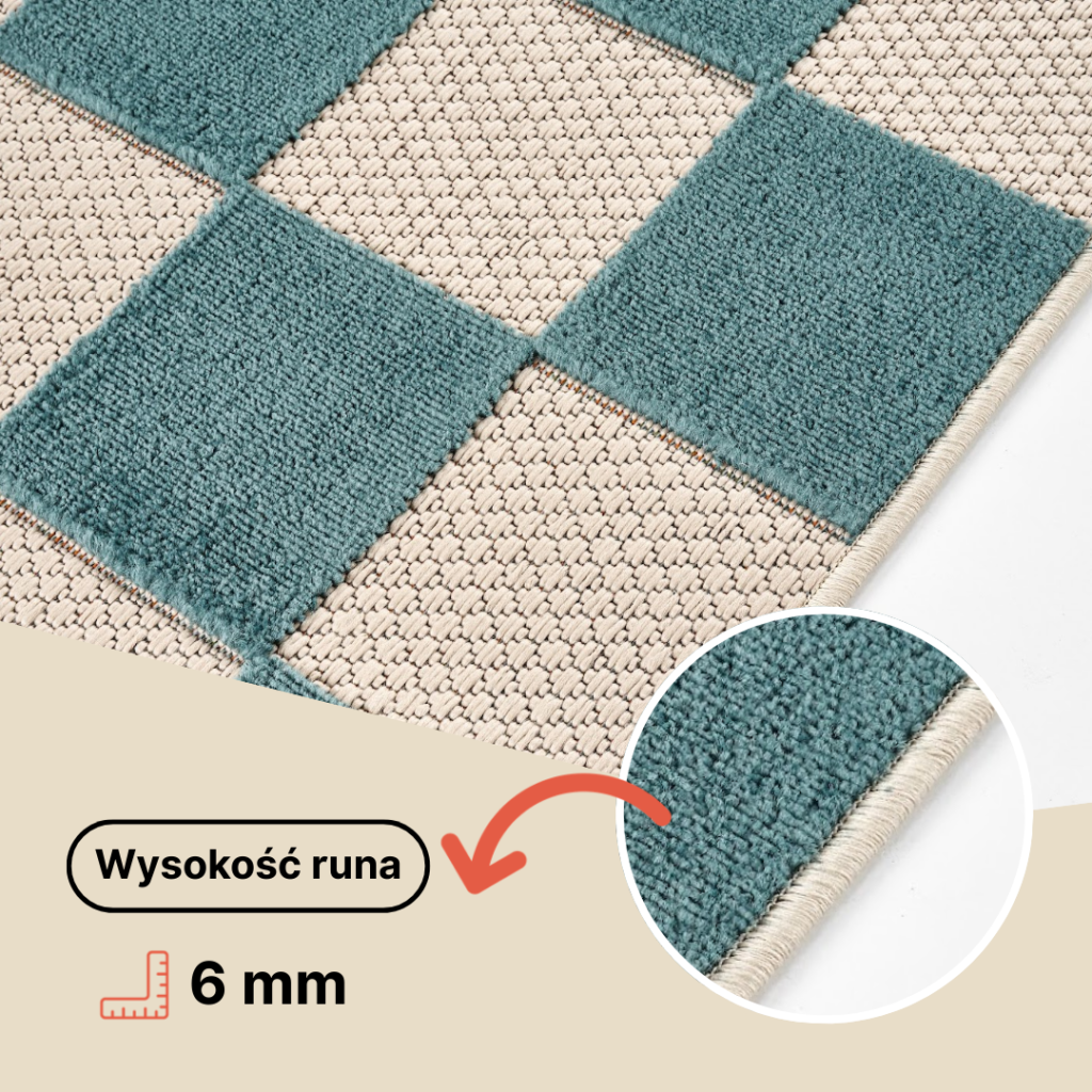 Dywan Zewnętrzny Checker Kremowy Pomarańczowy
