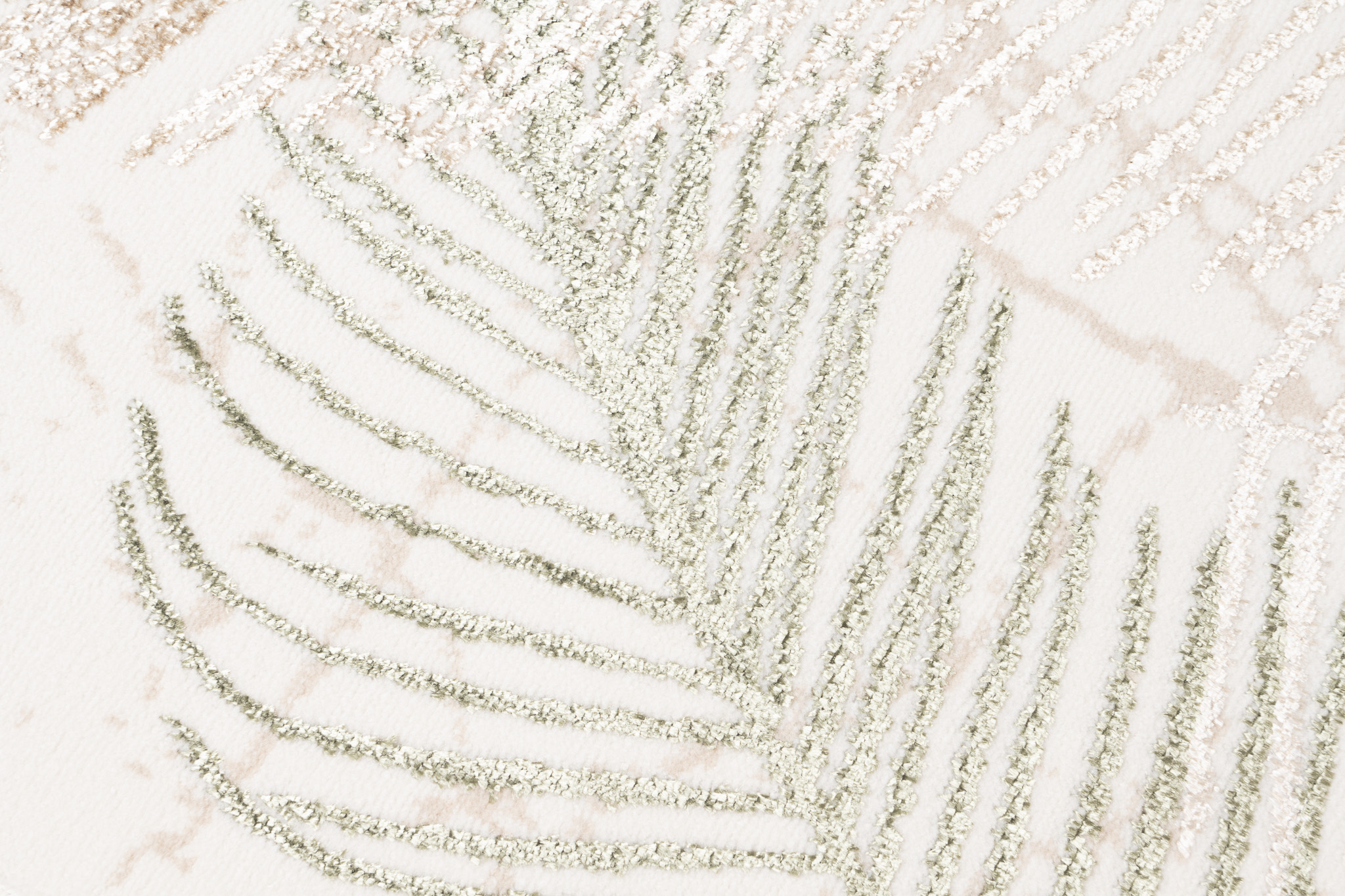 Chodnik Crystal Beżowy Zielony Liście