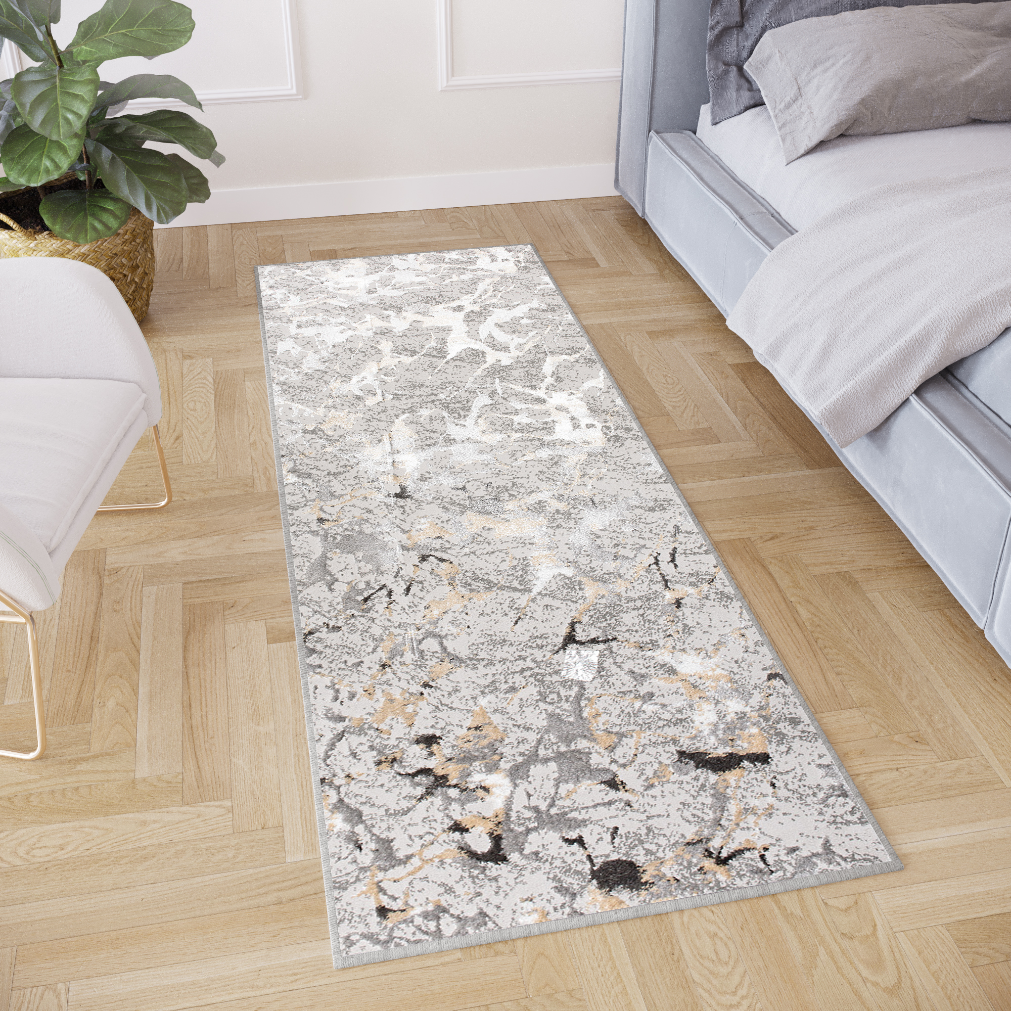 Chodnik Crystal Szary Beżowy Abstrakcyjny