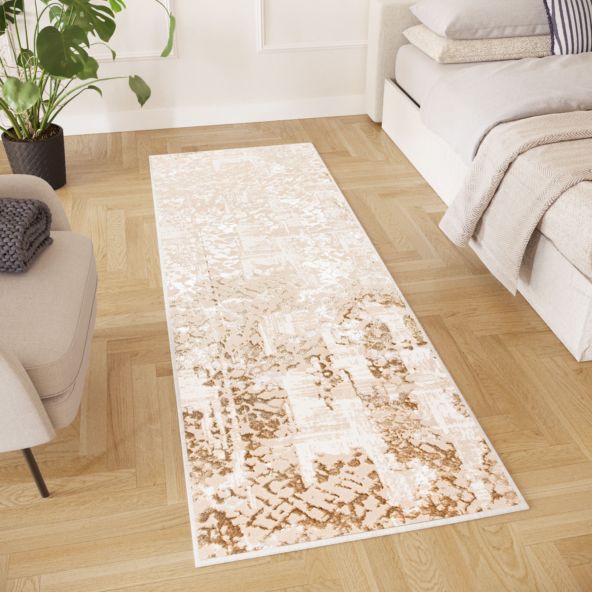 Chodnik Crystal Beżowy Retro