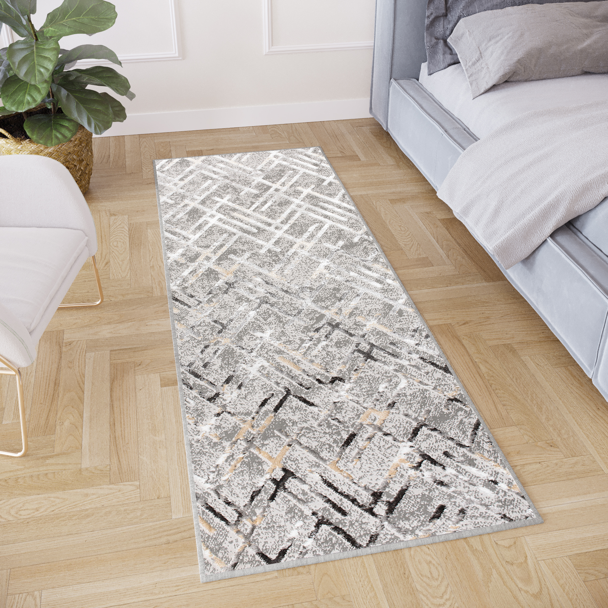 Chodnik Crystal Ciemny Szary Romby