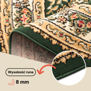 Dywan Atlas Okrągły Beżowy Brązowy Motyw Kwiatowy