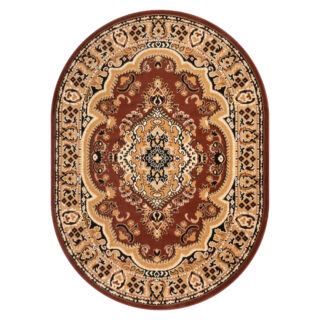 Dywan Atlas Owalny Klasyczny Beżowo Brązowy Ornament