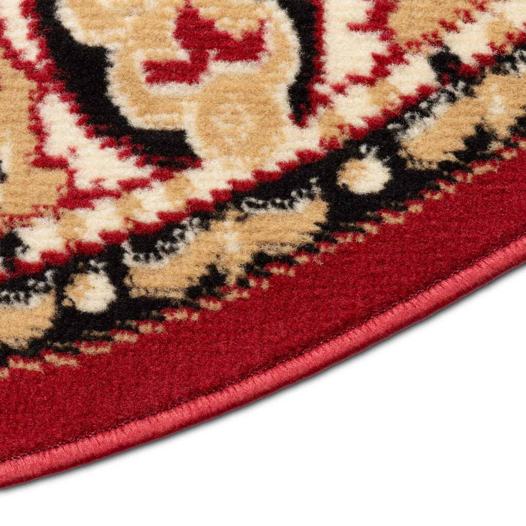 Dywan Atlas Owalny Klasyczny Beżowo Czerwony Ornament