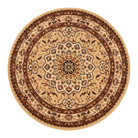 Dywan Atlas Okrągły Jasnobeżowy Ornament