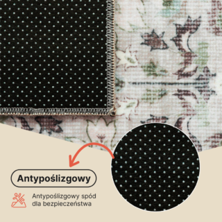 Dywan Ispahan Szary Zielony Motyw Kwiatowy