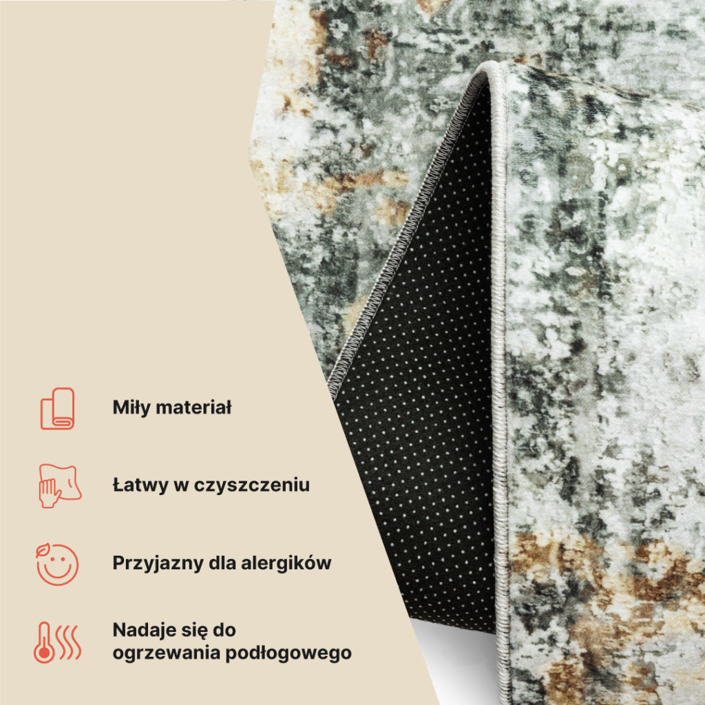 Dywan Venezia Szary Zielony Abstrakcyjny