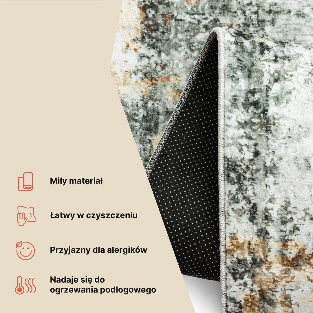 Dywan Venezia Szary Zielony Abstrakcyjny