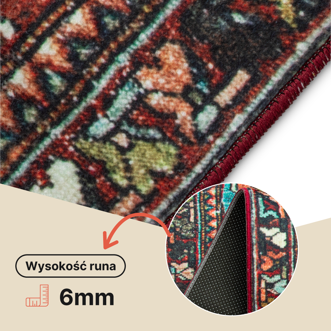 Dywan Ispahan Wielokolorowy Rozeta Vintage