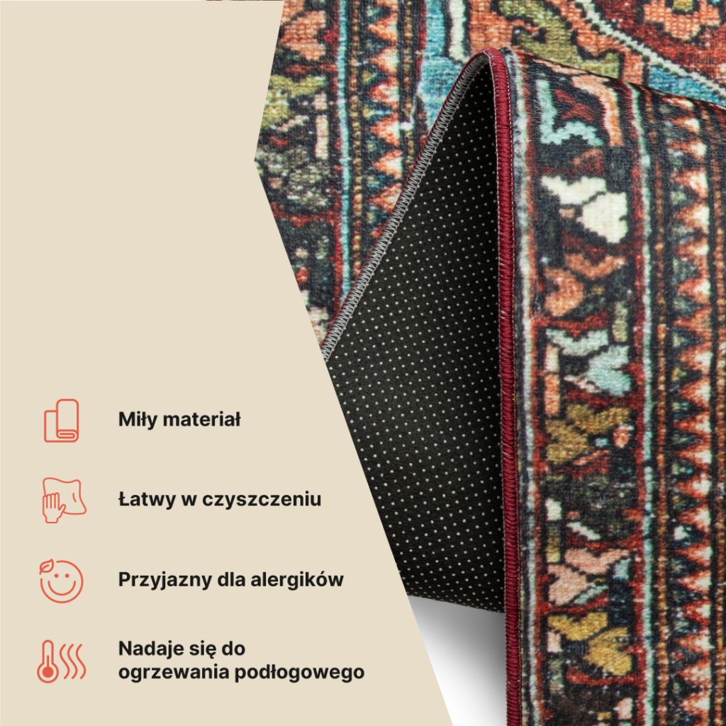 Dywan Ispahan Wielokolorowy Rozeta Vintage