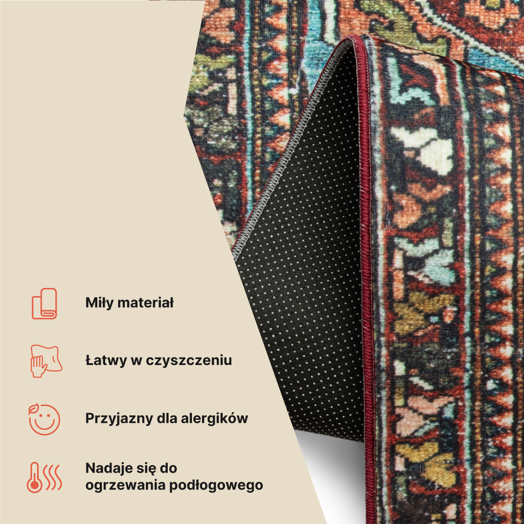 Dywan Ispahan Wielokolorowy Rozeta Vintage