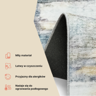 Dywan Bari Niebieski Beżowy Abstrakcyjny