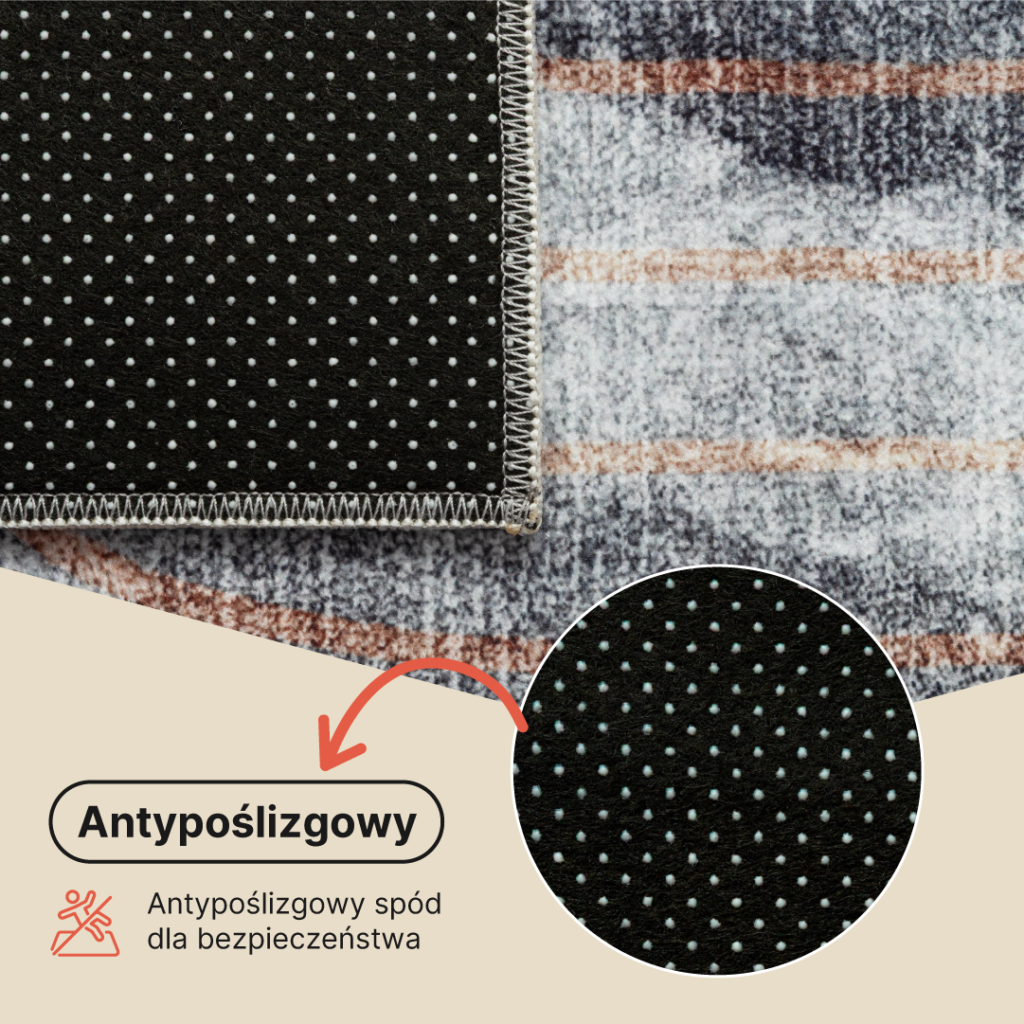 Dywan Venezia Kremowy Pomarańczowy Geometryczny