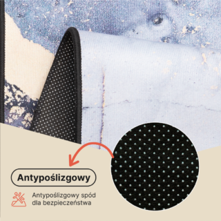 Dywan Nora Szary Granatowy Marmur Antypoślizgowy