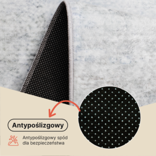 Dywan Ash Ciemny Szary Przetarcia Antypoślizgowy