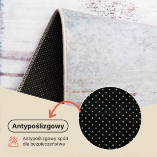Dywan Ash Wielokolorowy Przetarcia Antypoślizgowy