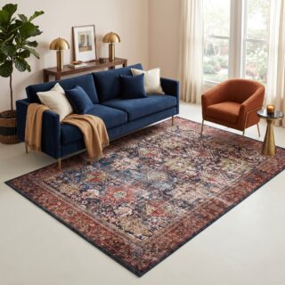 Dywan Ispahan Bordowy Granatowy Vintage