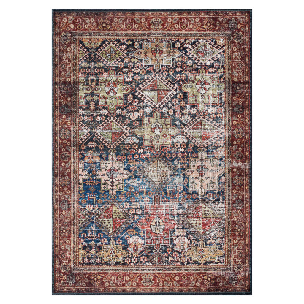 Dywan Ispahan Bordowy Granatowy Vintage
