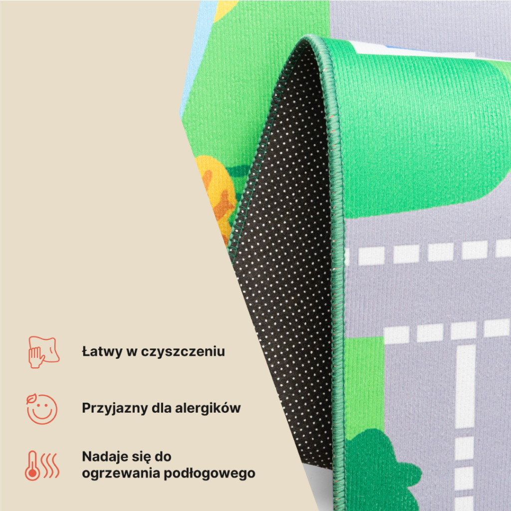 Dywan Dziecięcy Joy Zielony Miasto Antypoślizgowy