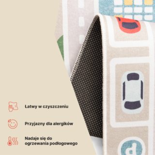 Dywan Dziecięcy Joy Beżowy Miasto Antypoślizgowy