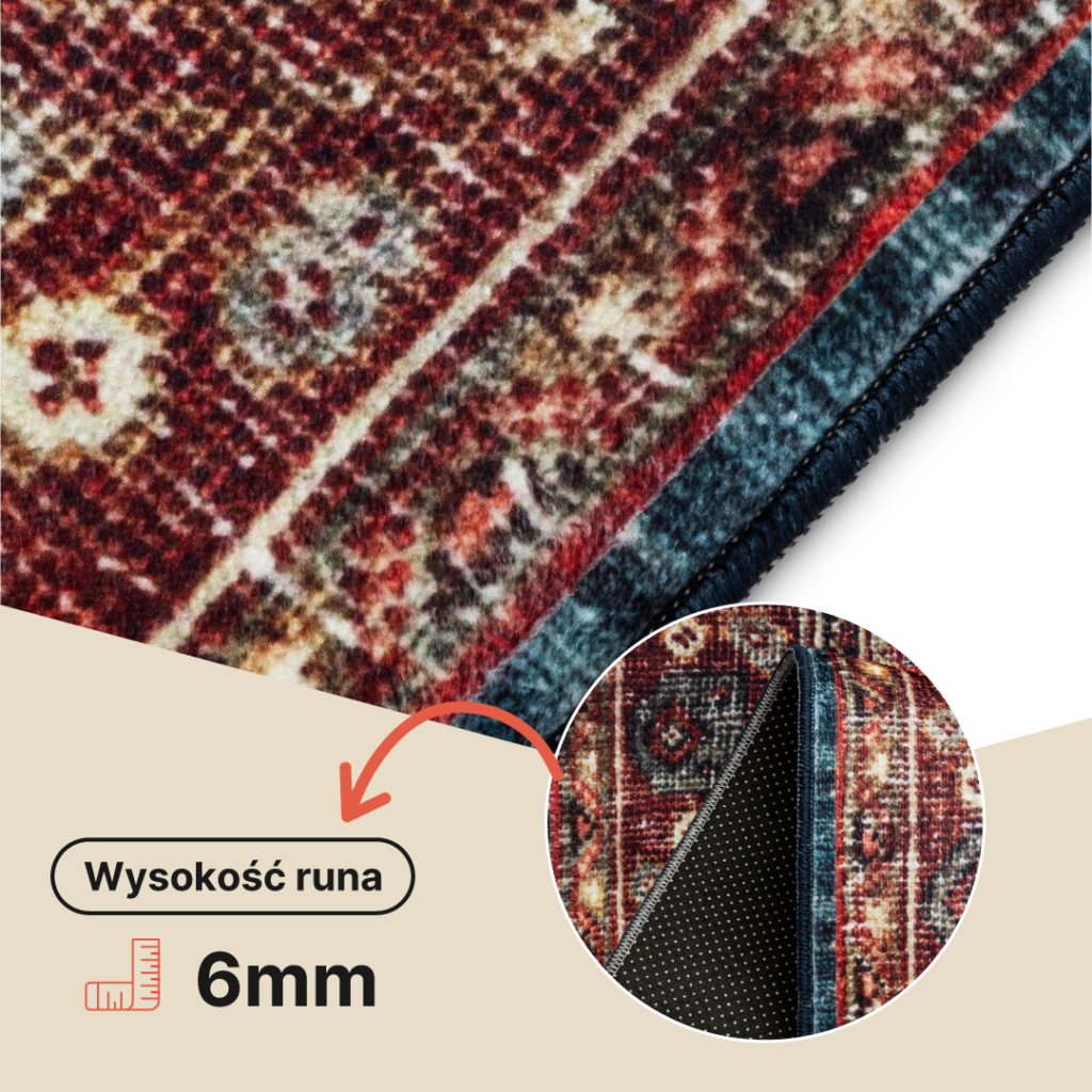 Dywan Ispahan Bordowy Granatowy Vintage