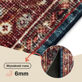 Dywan Ispahan Bordowy Granatowy Vintage