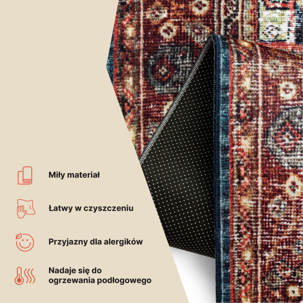 Dywan Ispahan Bordowy Granatowy Vintage