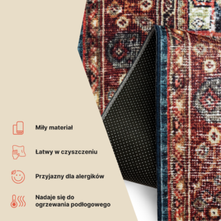 Dywan Ispahan Bordowy Granatowy Vintage