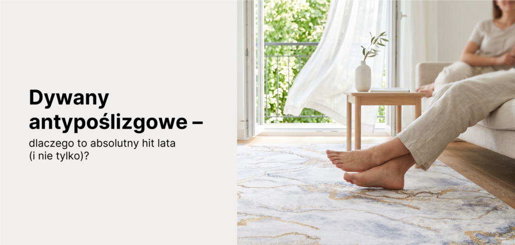 jasny salon z nowoczesnym dywanem