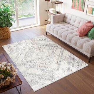 Dywan Valley Szary Vintage Etniczny Diament