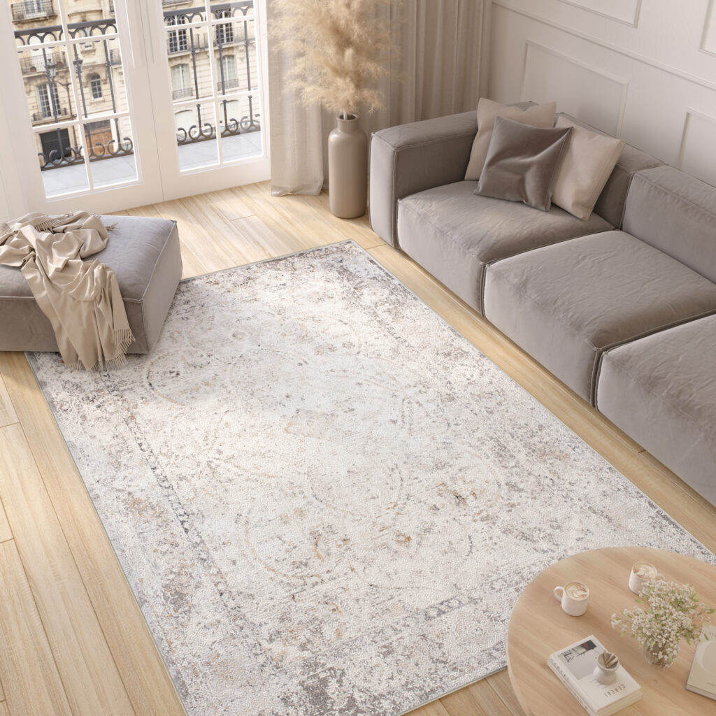 Dywan Valley Szary Ornamenty Vintage