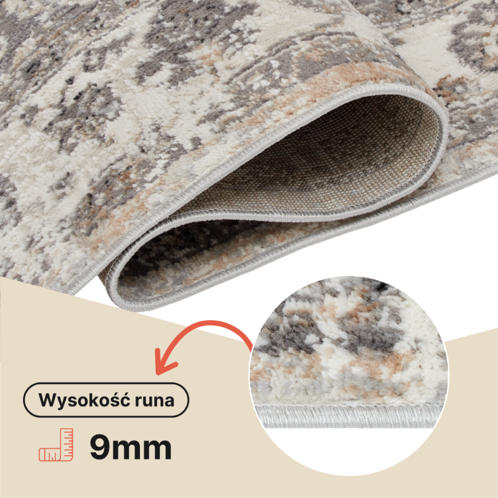 Dywan Valley Ciemny Szary Vintage Ramka