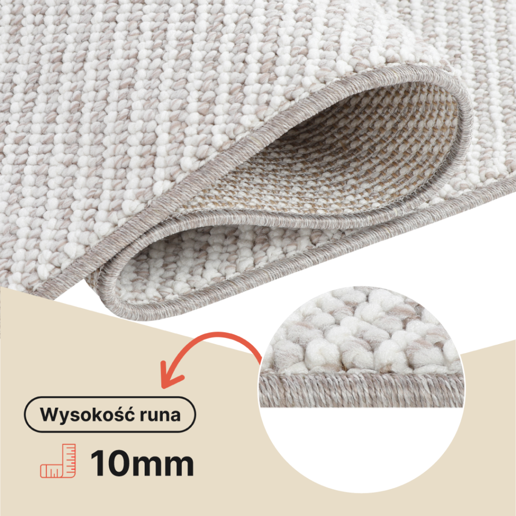 Dywan Agra Beżowy Nowoczesny z Frędzlami