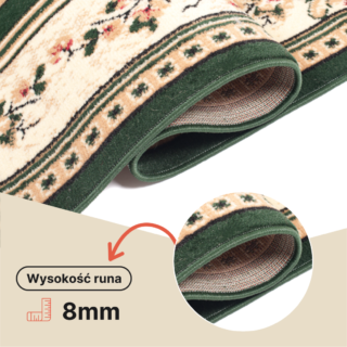 Dywan Atlas Klasyczny Zielono Beżowy Ornament