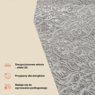 Dywan Ares Ciemny Szary Ornamenty Vintage