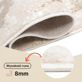 Chodnik Crystal Beżowy Złoty Nowoczesny