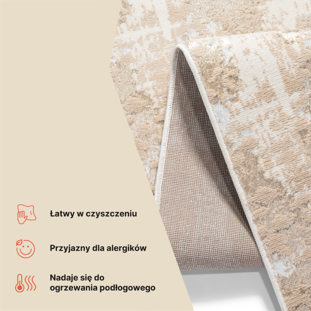 Chodnik Crystal Brązowy Złoty Abstrakcyjny