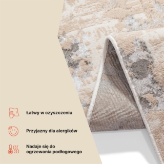 Chodnik Crystal Beżowy Szary Abstrakcyjny
