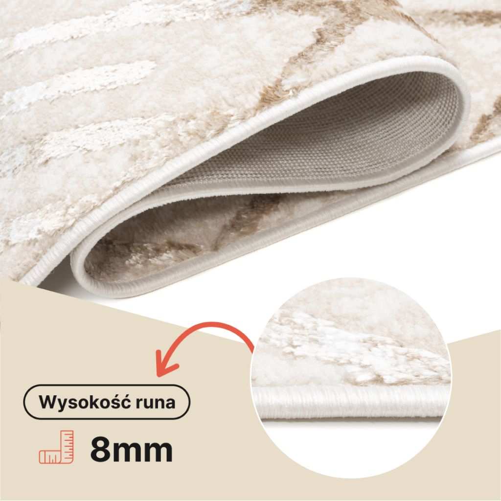 Chodnik Crystal Beżowy Złoty ZygZaki