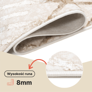 Chodnik Crystal Beżowy Złoty ZygZaki