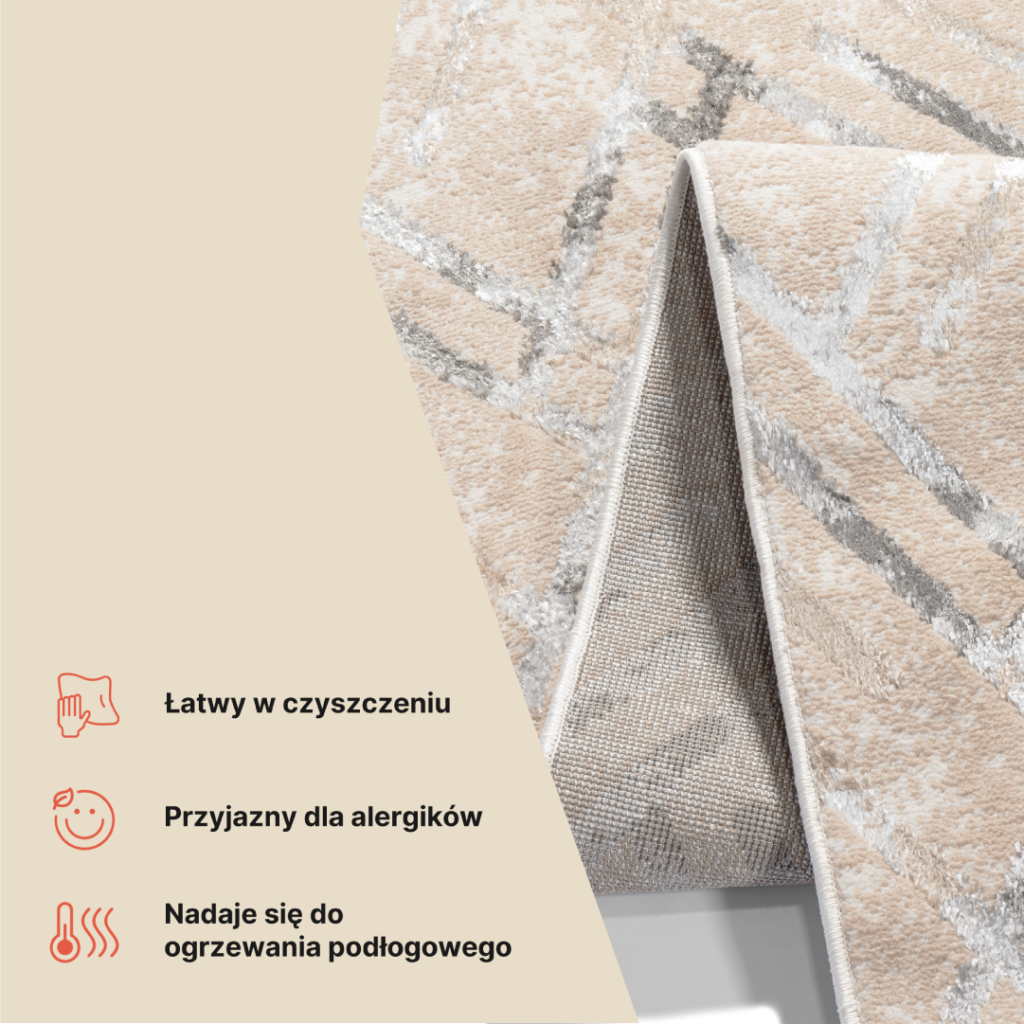 Chodnik Crystal Beżowy Szary ZygZaki