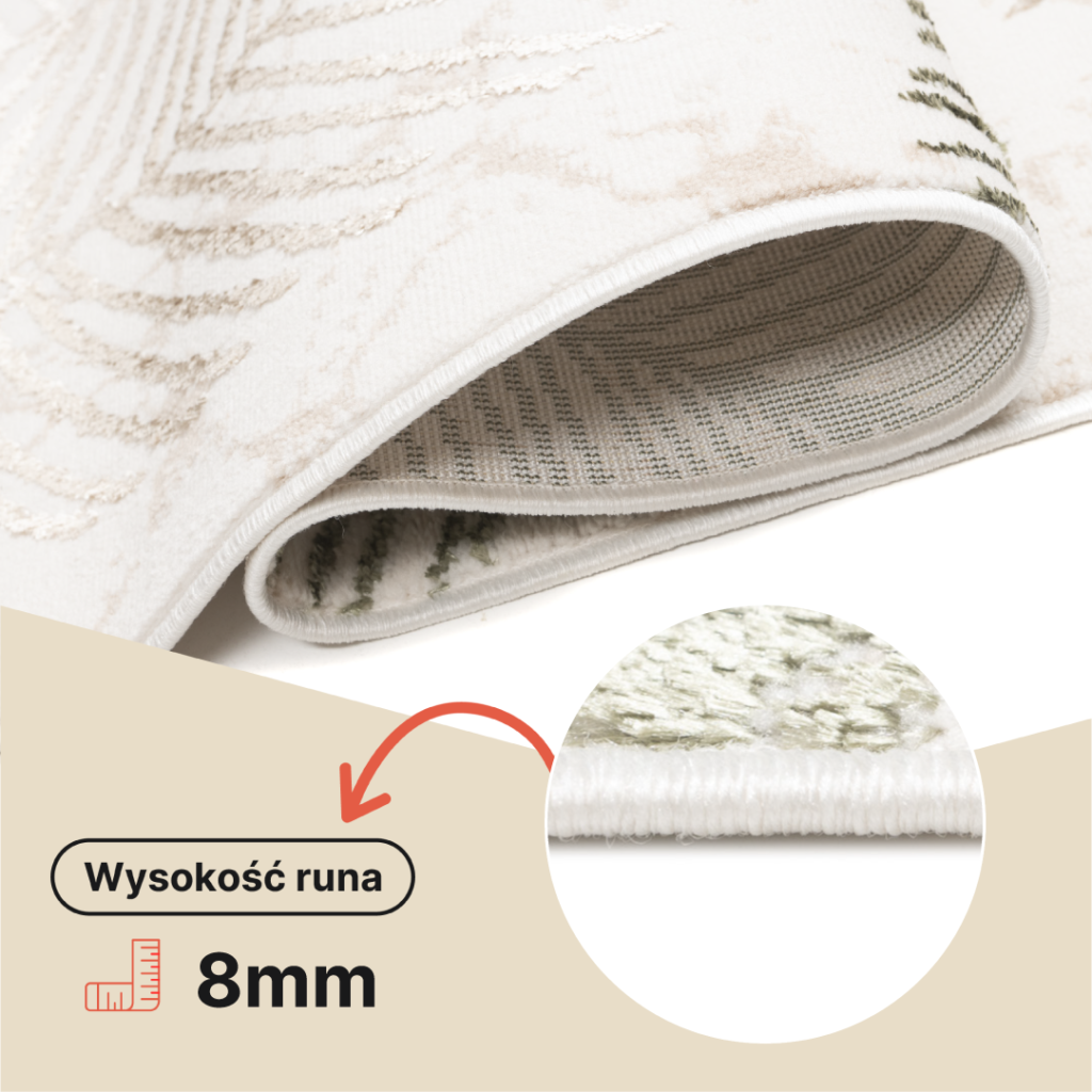 Chodnik Crystal Beżowy Zielony Liście